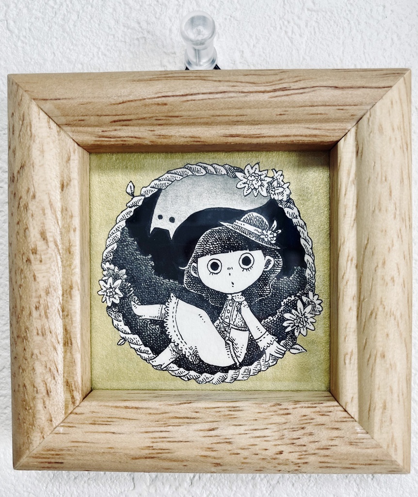 ミニイラスト原画『夜の散歩をしましょう』