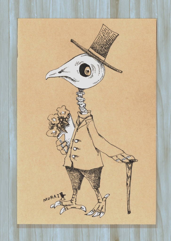 ドローイング原画『鳥骨紳士』