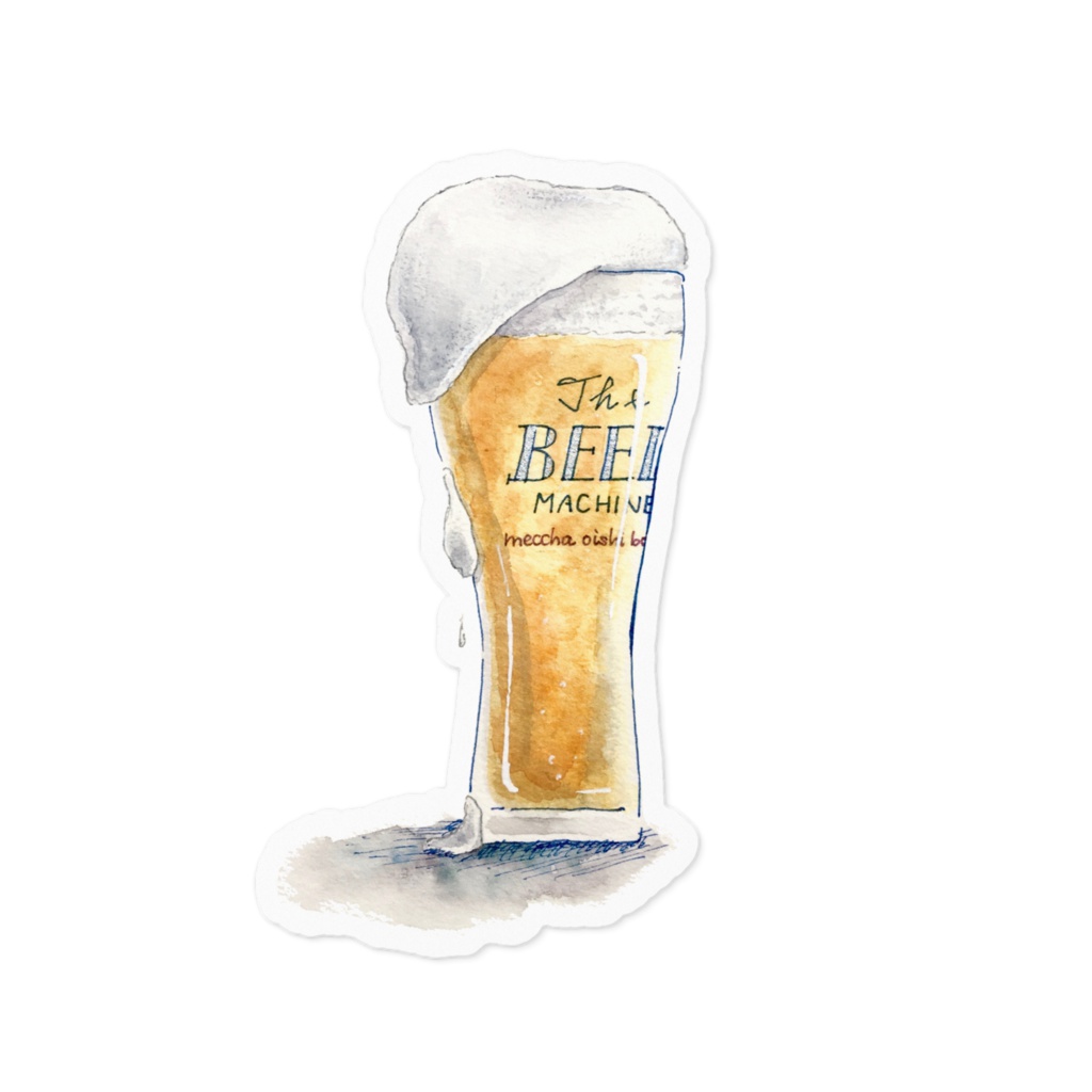 [水彩]ビールのステッカー
