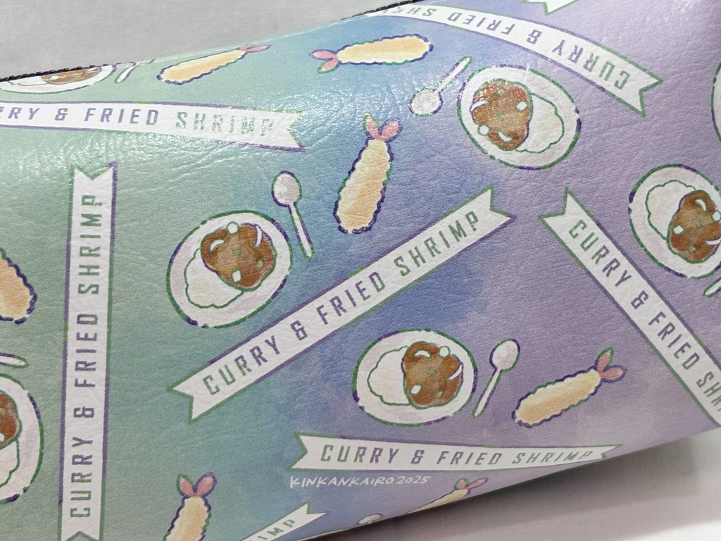 カレー&エビフライ柄一総概念ポーチ【再販】
