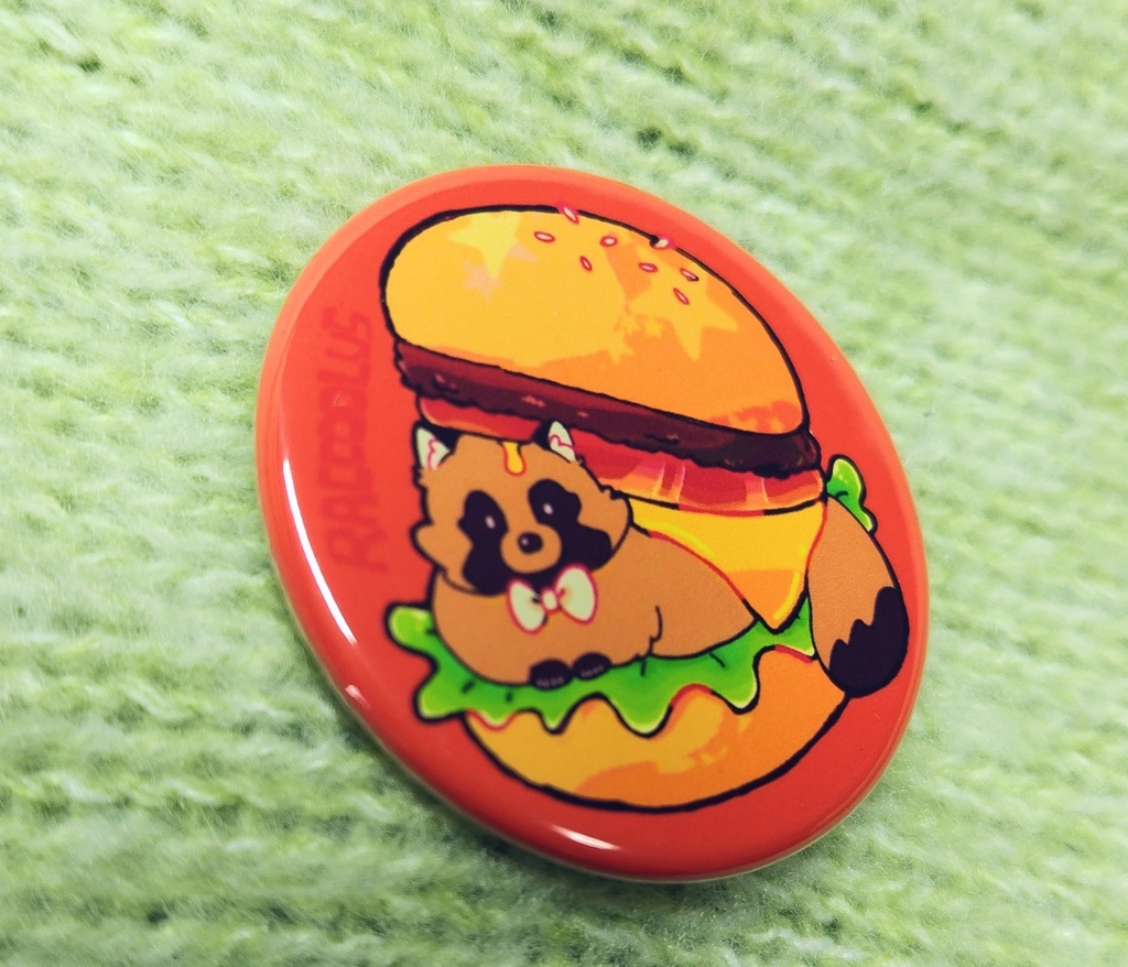 タヌキバーガー缶バッジ