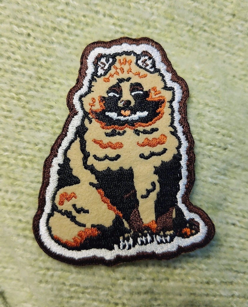 刺繍ワッペンたぬき