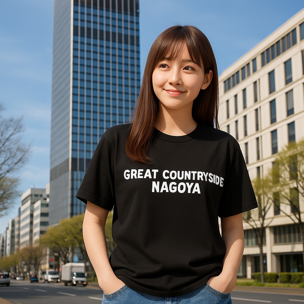 偉大なる田舎・名古屋Tシャツ(GREAT COUNTRYSIDE NAGOYA)ゴシック体ver.