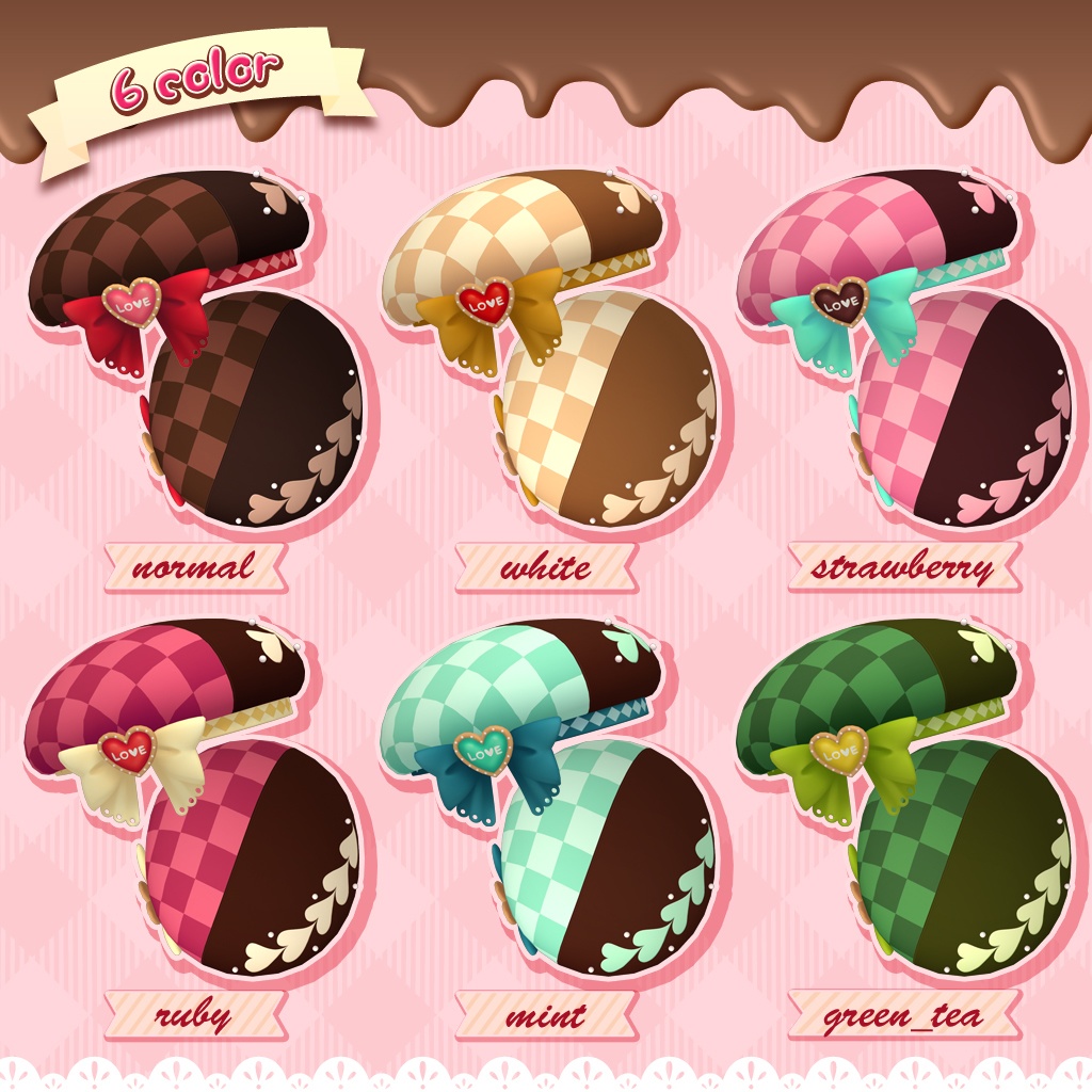 🍫バレンタインのチョコレートベレー帽6色+HW1色🍫