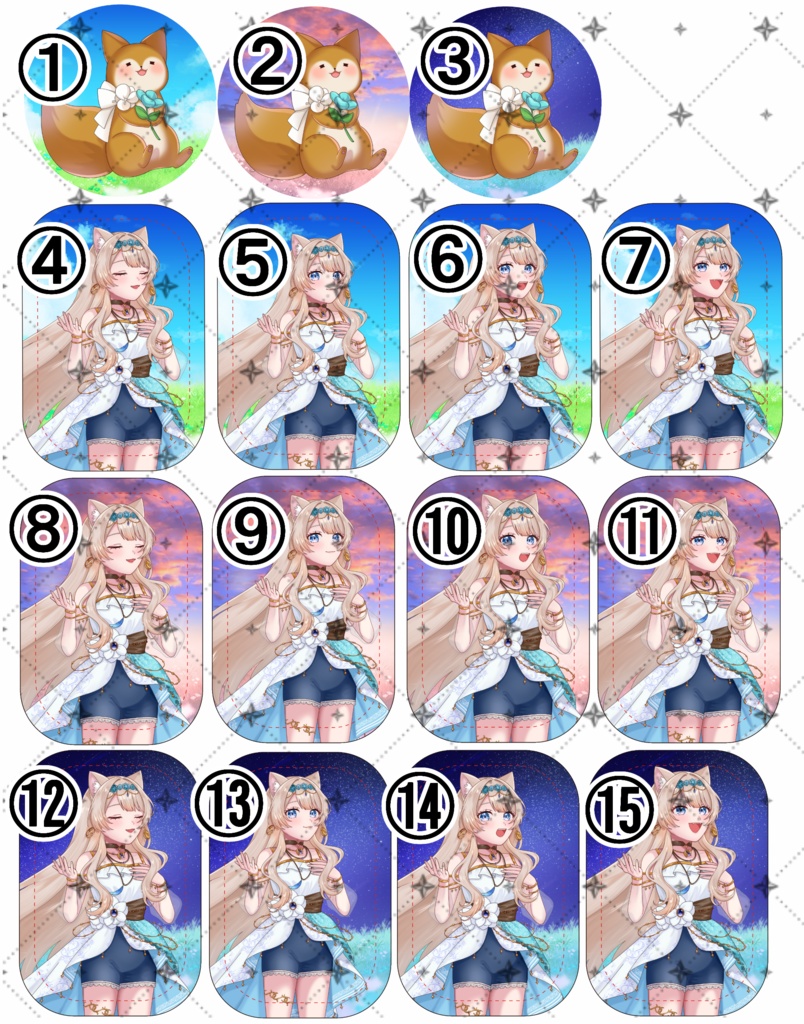 歌みたグッズ⭐缶バッジ＆背景ありアクスタセット〜怪獣の花唄(cover)