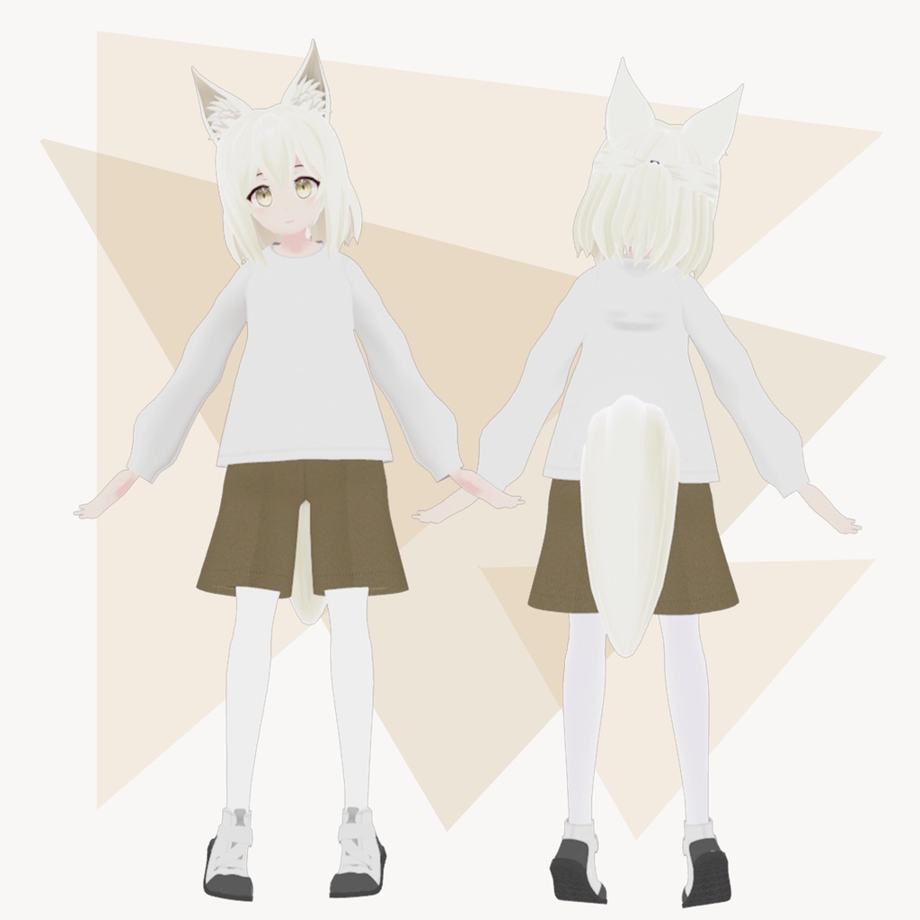【VRChat想定】オリジナル3Dモデル「リュココ -Lycoco-」