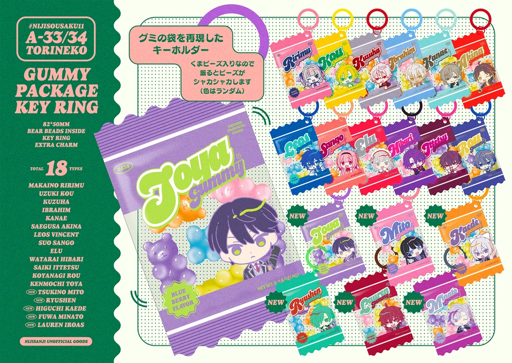 シャカシャカグミキーホルダー