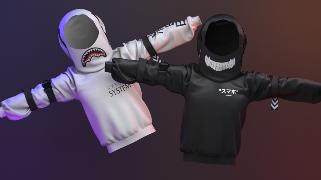 Tech Hoodie [VRChat] 3D Asset - Zeitvr - BOOTH