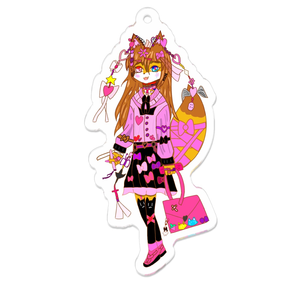 メンヘラメスケモキツネ深夜ちゃんのアクキー(修正版)