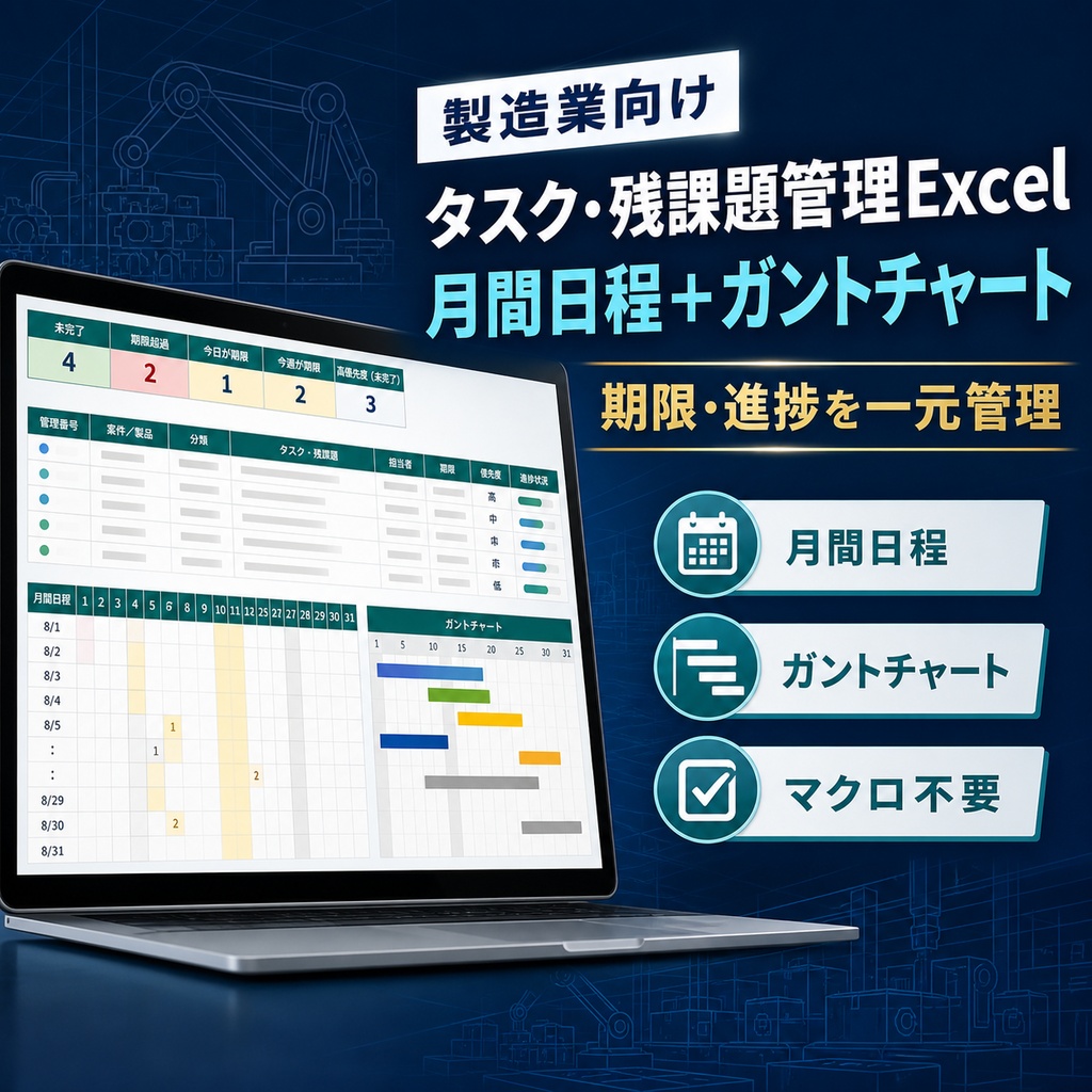 製造業向け_タスク・残課題管理Excel_Ver2