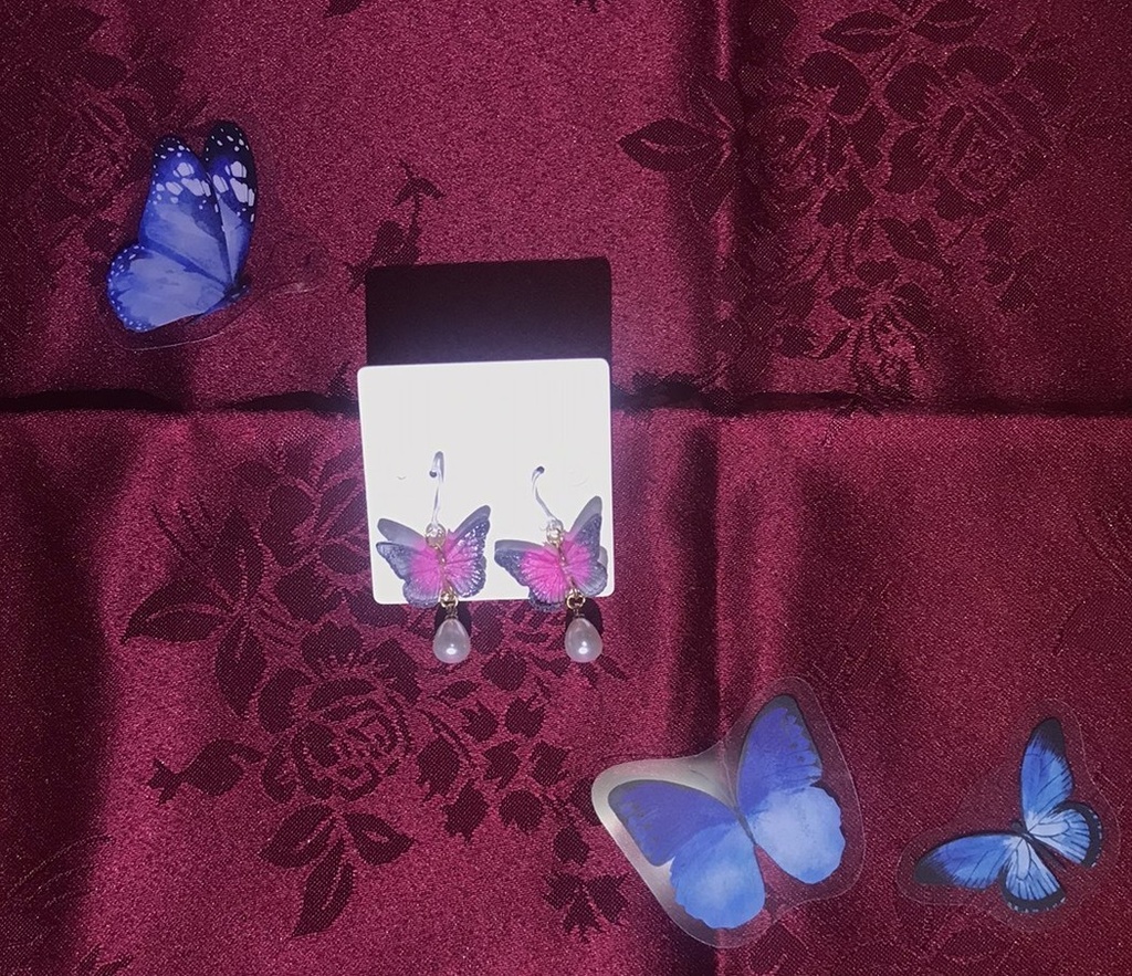 【無くなり次第終了】あくねこの「朝に出てくる蝶」をイメージしたピアス