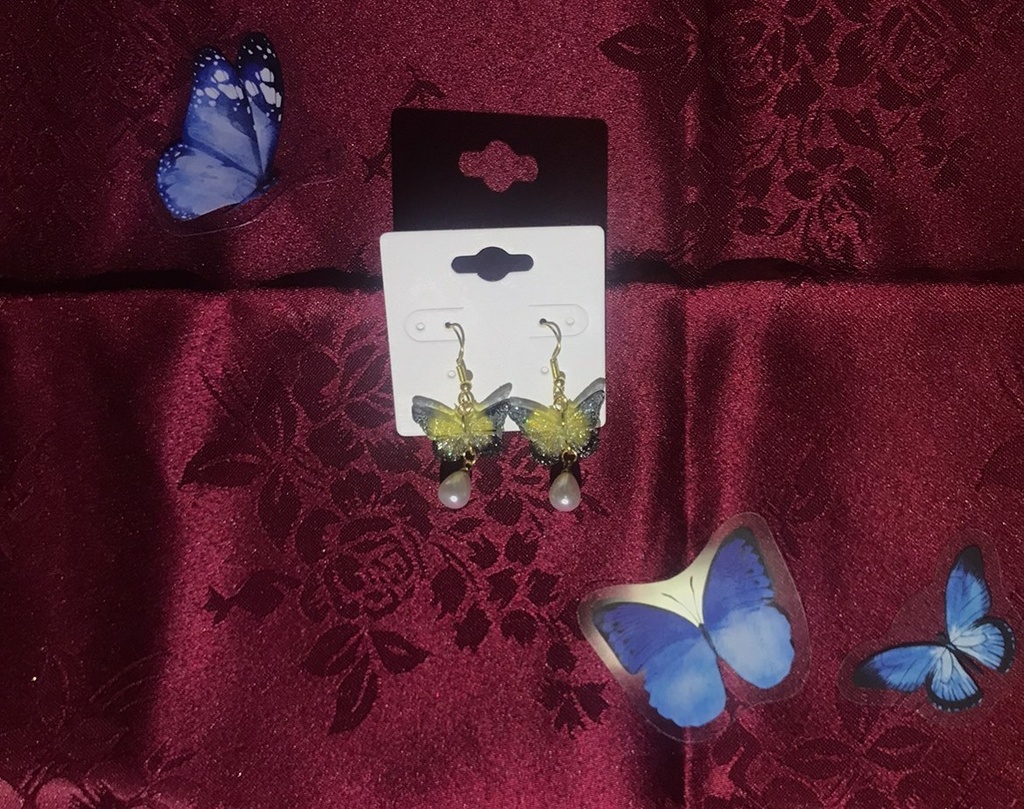 【無くなり次第終了】あくねこの「昼に出てくる蝶」をイメージしたピアス