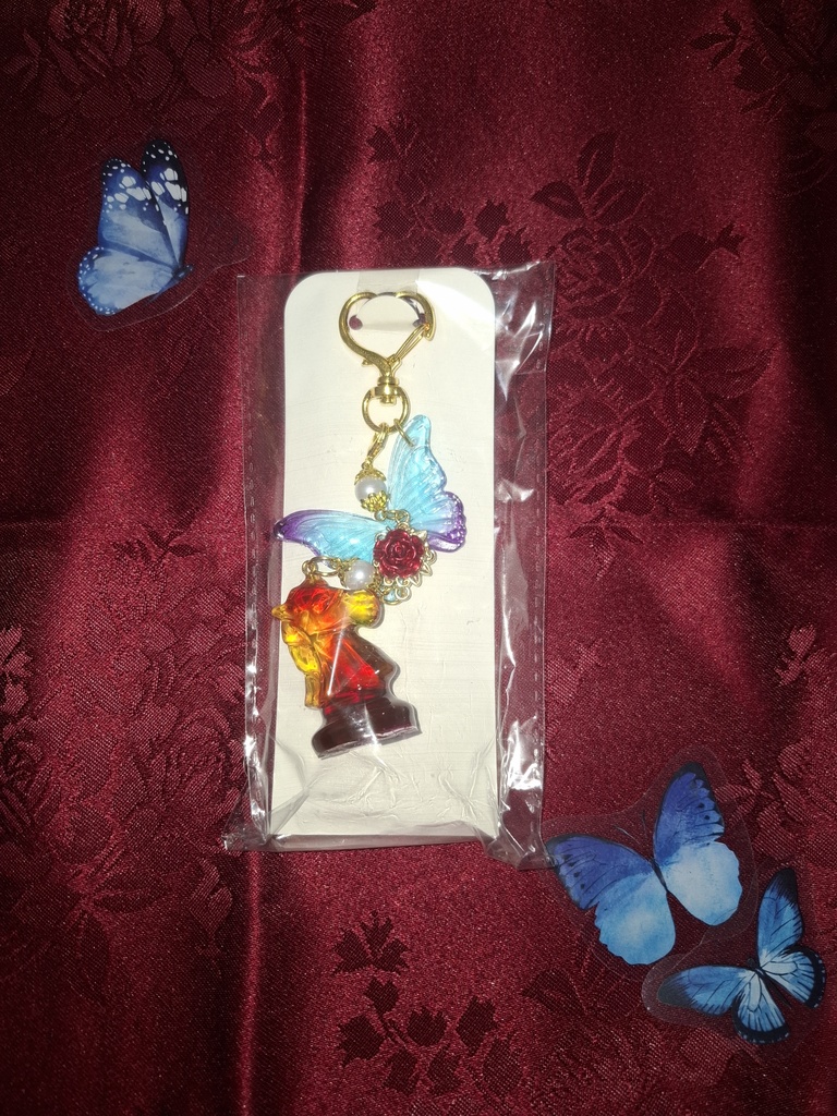 【無くなり次第終了】魔蝶石付きチェスキーホルダー(ロノ)ゴールドver