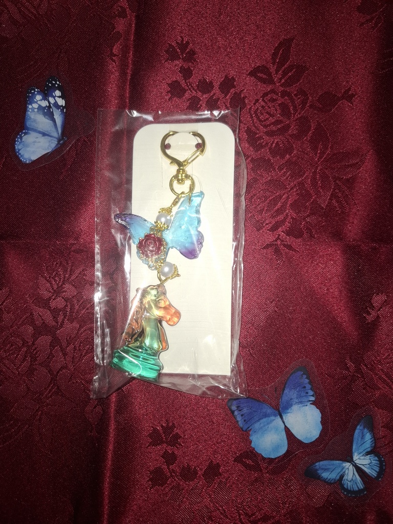 【無くなり次第終了】魔蝶石付きチェスキーホルダー(ミヤジ)ゴールドver