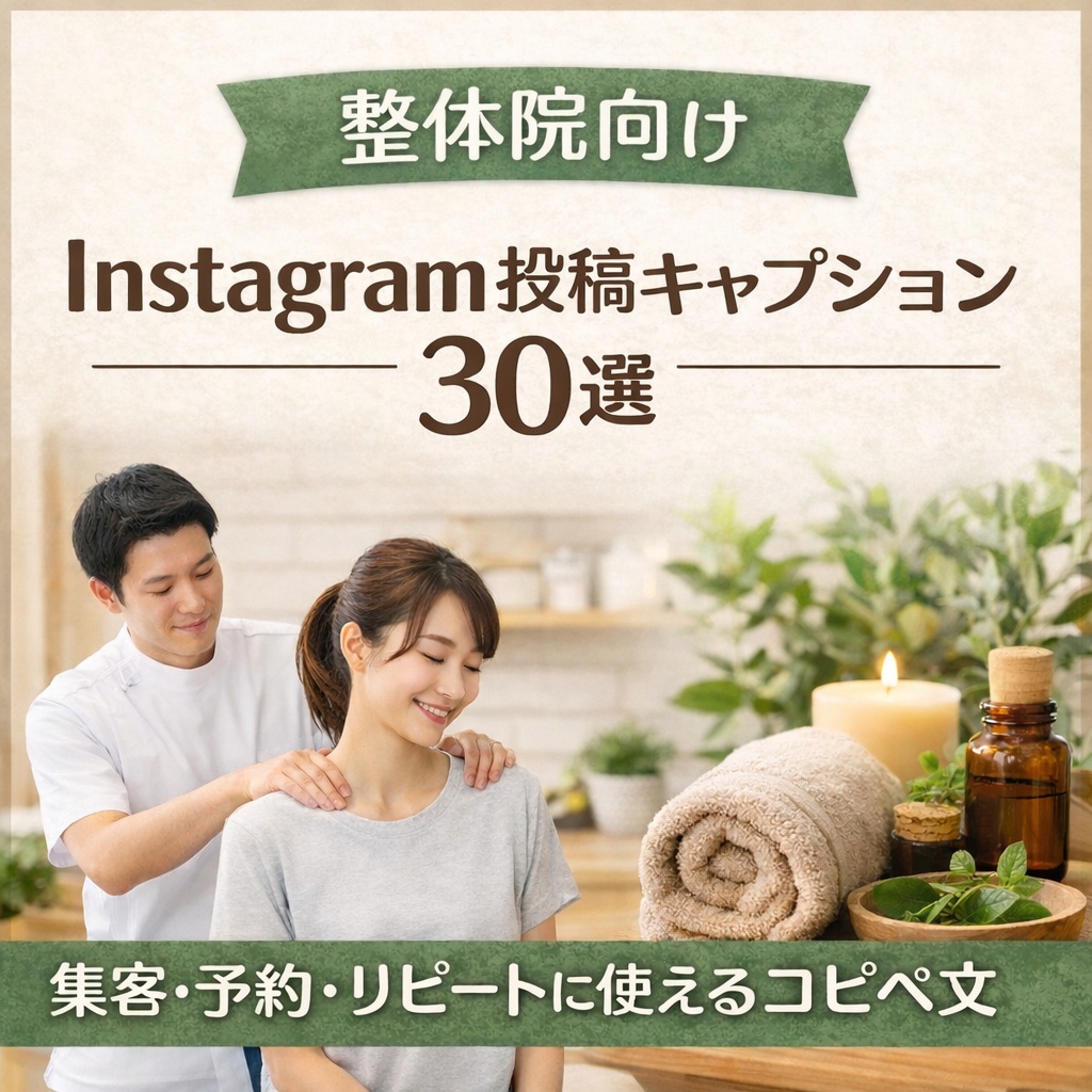 【コピペOK】整体院向け Instagram投稿キャプション30選 （集客・予約・リピートに使えるコピペ文）