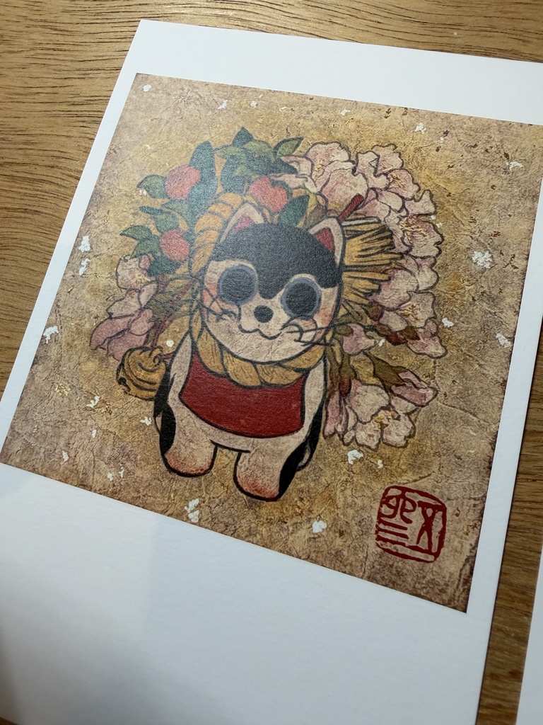 たて耳犬張子　ポストカード