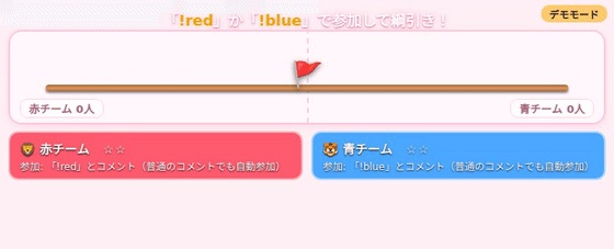 【OBSに置くだけ】コメント綱引き|視聴者が2チームで対戦する参加型ゲーム for 配信(Twitch/わんコメ対応)