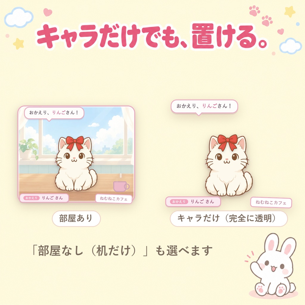 【OBSに置くだけ】うちの子マスコット|あなたのキャラ・ペットがコメントに気づいて可愛く反応/配信で簡単なキャラが欲しい方に(画像1枚からOK・ねこ同梱/Twitch・わんコメ対応)