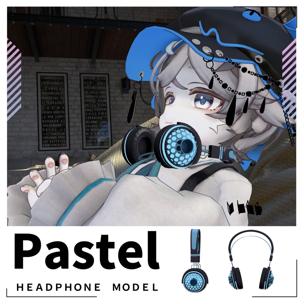 【VRChat向けシンプルヘッドホン】Pastel-パステル-