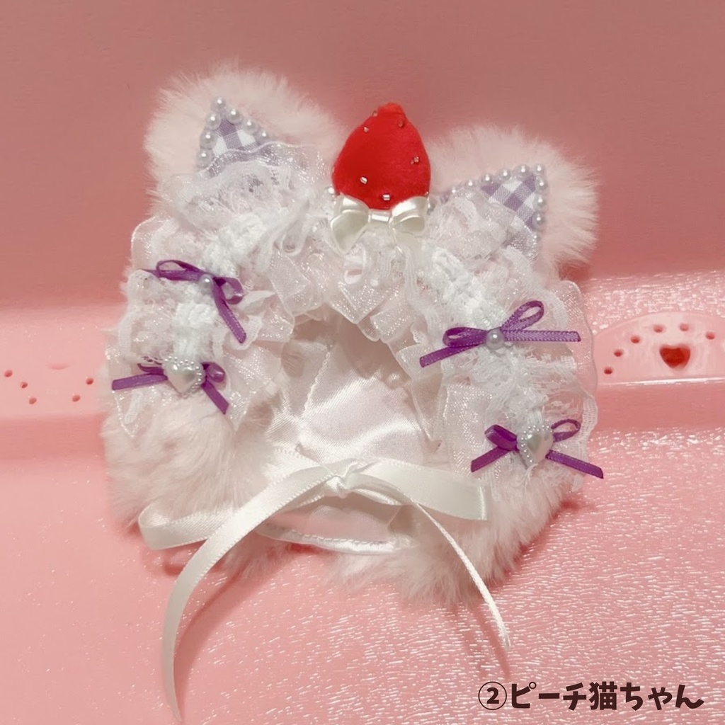 【10cm】いちごホイップねこちゃんお帽子