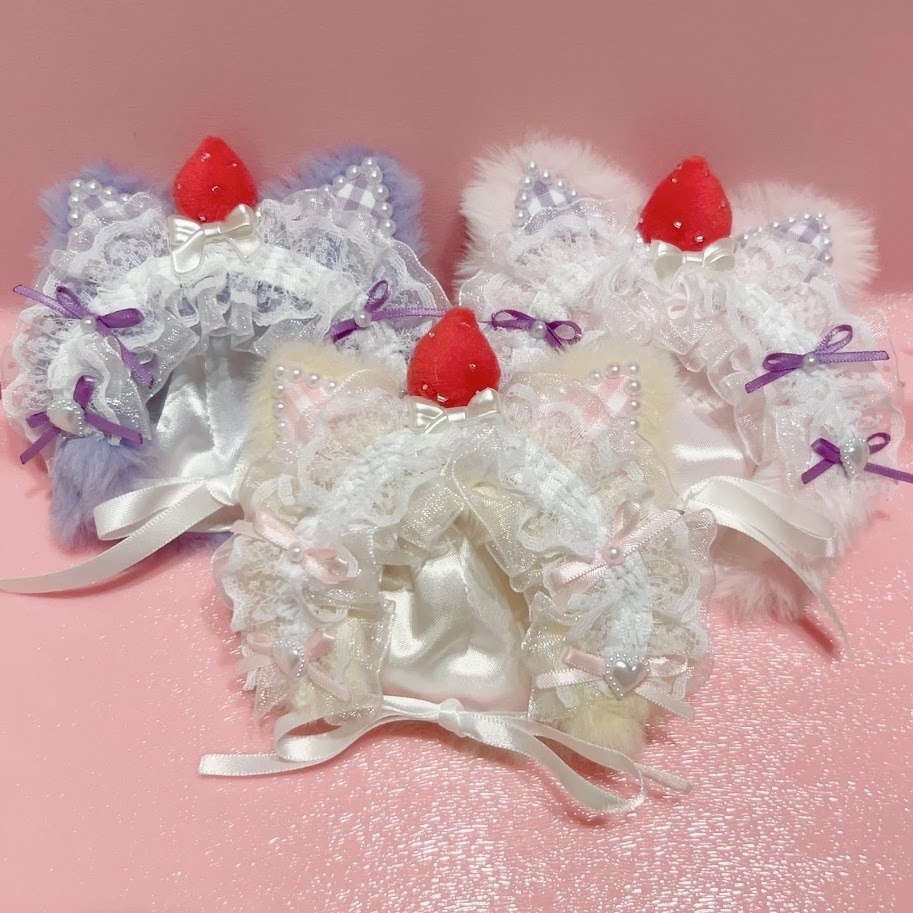 【10cm】いちごホイップねこちゃんお帽子