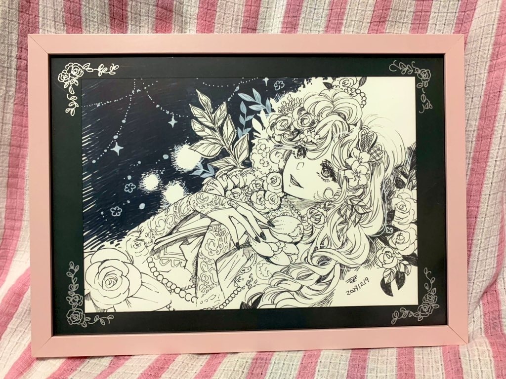 華　オリジナル　モノクロ　原画