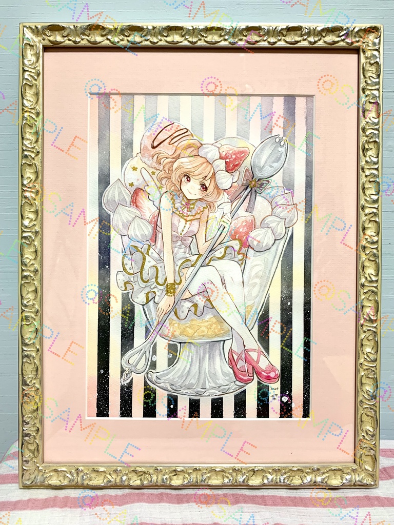 生クリームパフェ　額装原画
