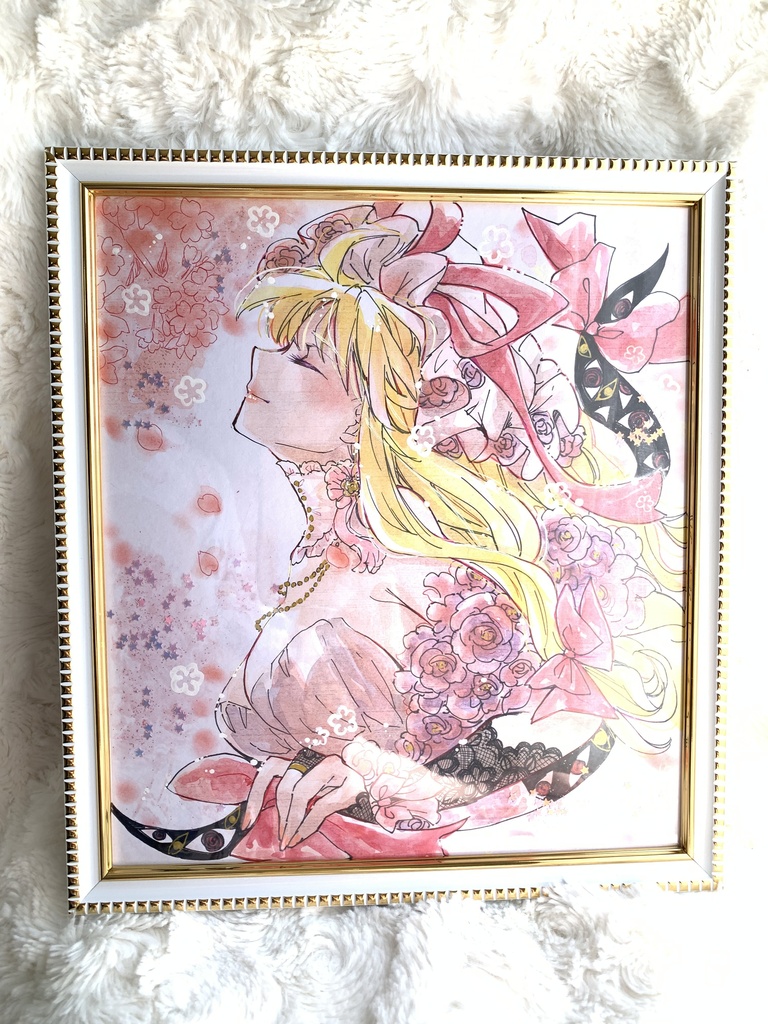 額装色紙原画　春爛漫　八雲紫