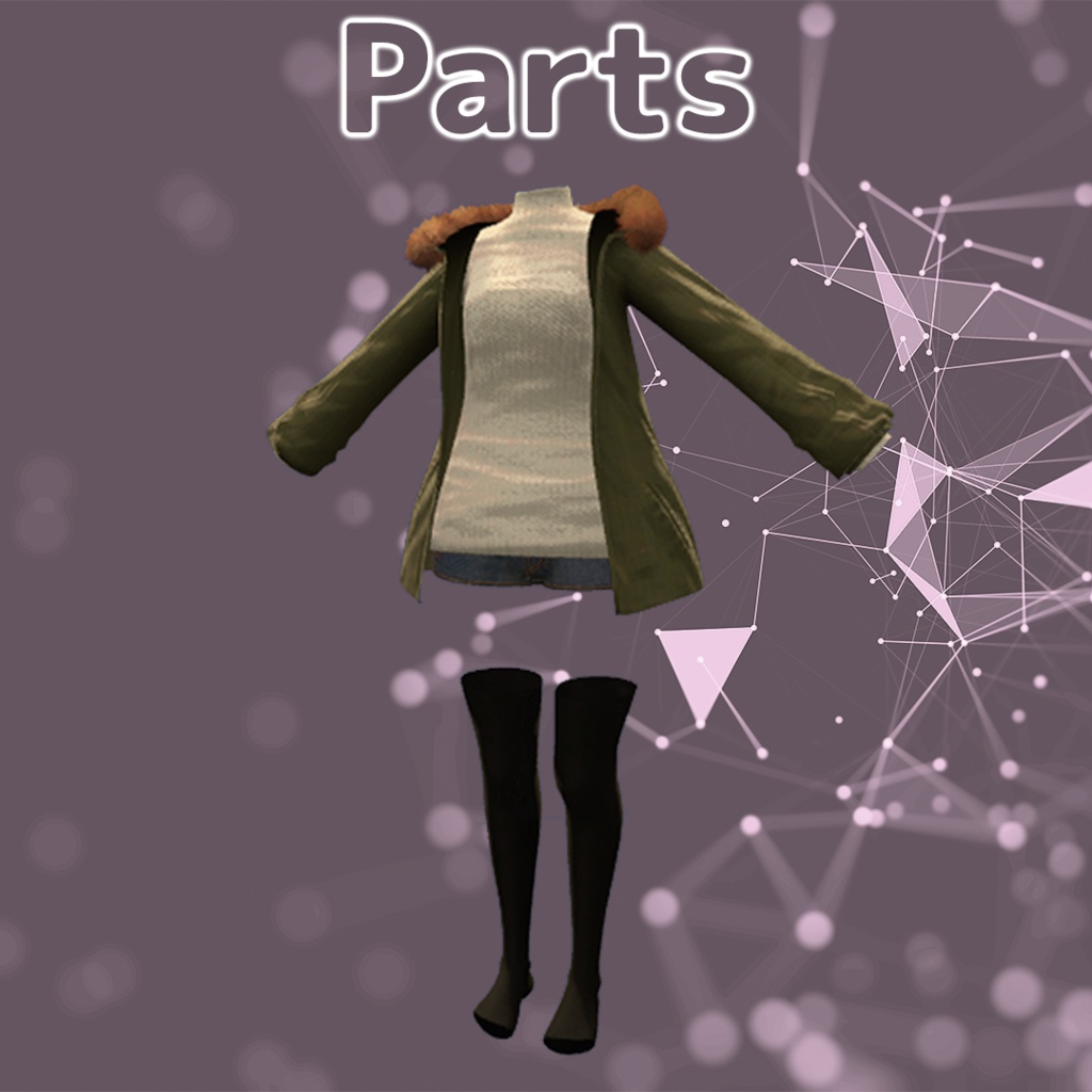 【複数アバター対応】モッズコート