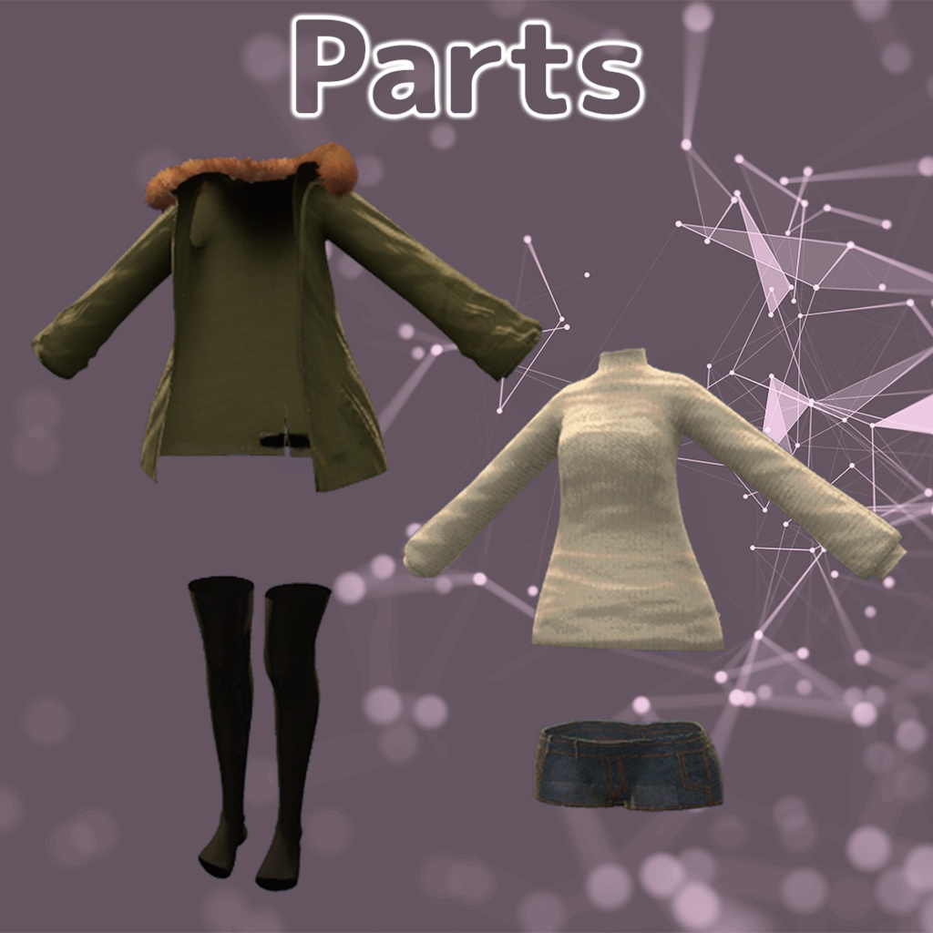 【複数アバター対応】モッズコート