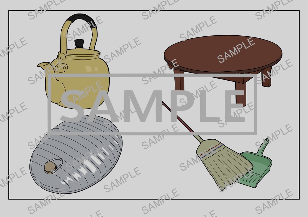 商用利用OK|A4サイズ塗り絵線画「レトロ家具 イラスト」