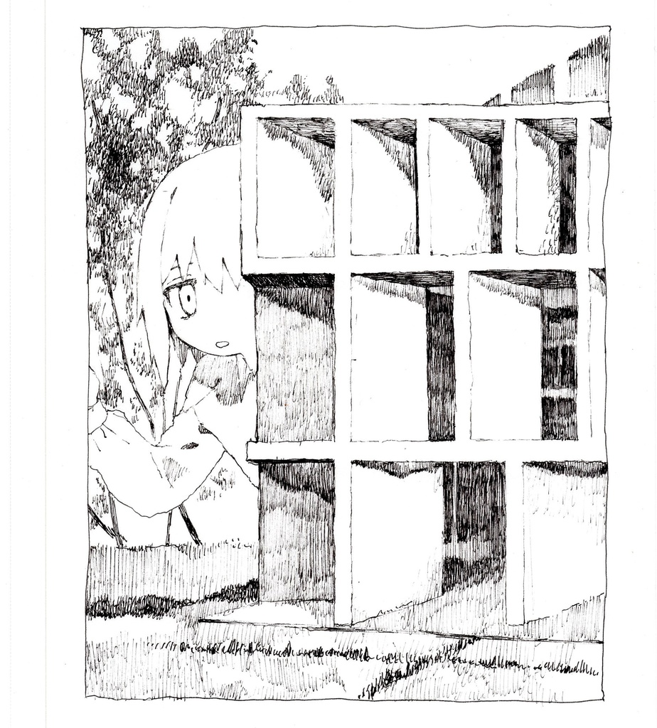 アナログ原画：「ある景観」