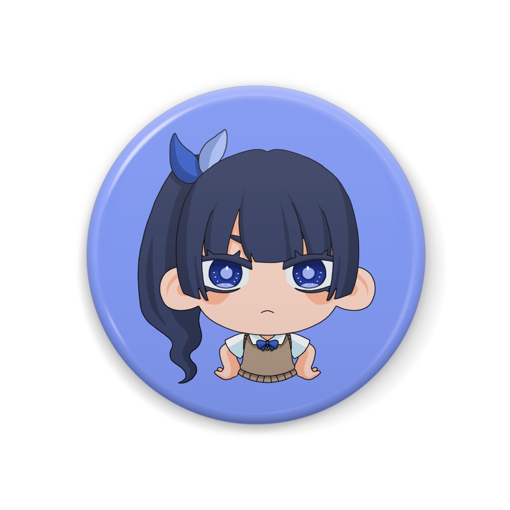 サイドテールガール缶バッジ