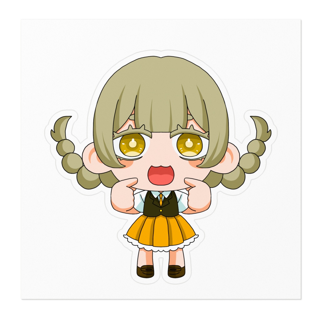 みつあみガールステッカー