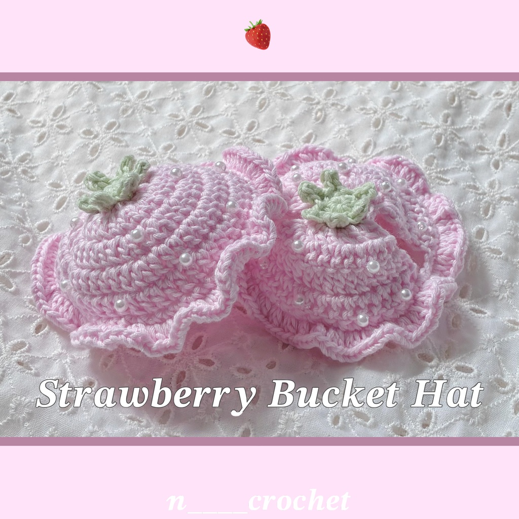 いちごバケハ【strawberry bucket hat】