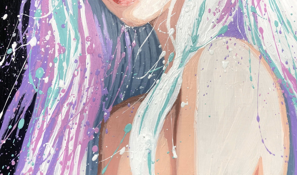 アクリル画「星霧の巫女」