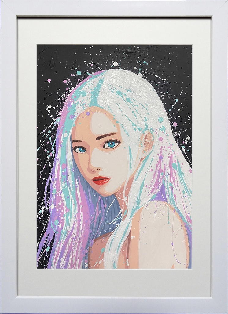 アクリル画「星霧の巫女」