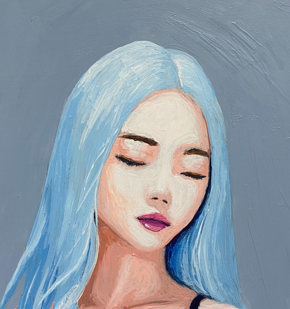 アクリル画「微笑」