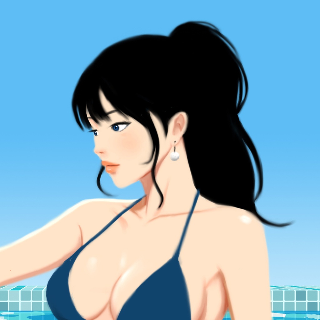 プールサイドのくつろぎ