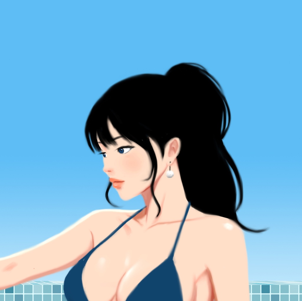 プールサイドのくつろぎ