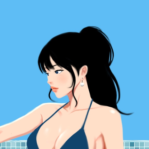 プールサイドのくつろぎ