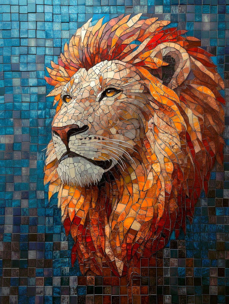 Lion -Mosaic art puzzle-