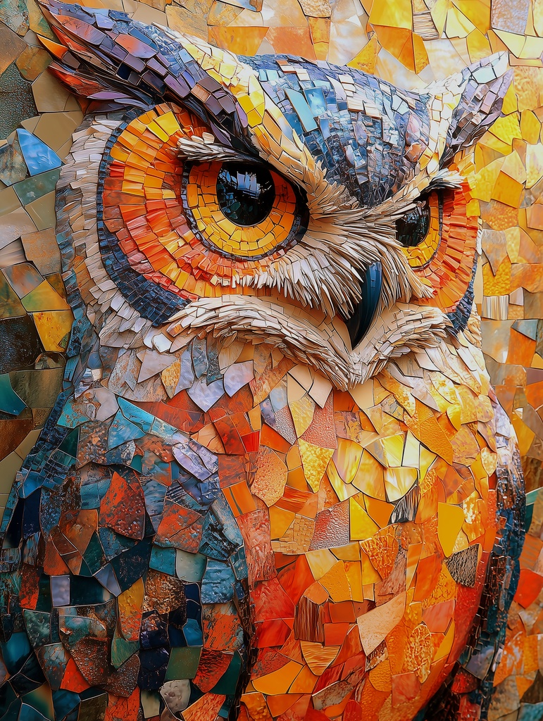 【モザイクアートパズル】フクロウ