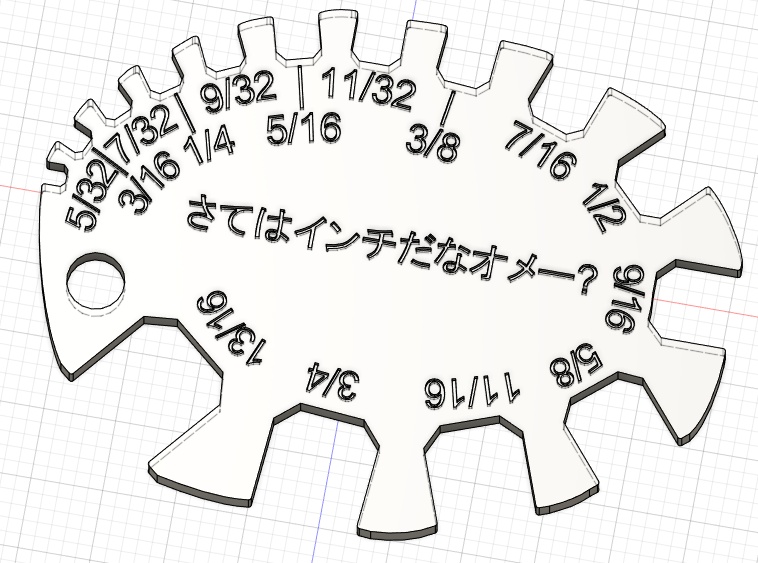 インチボルトサイズ測定ツール「さてはインチだなオメー？」３Dデータ販売