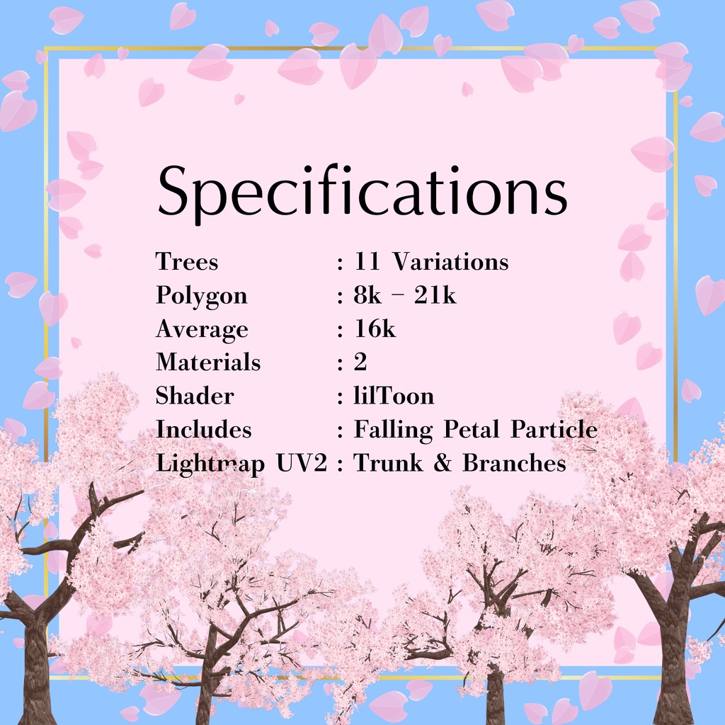 満開さくらの木セット Japanese SAKURA Trees【11 Trees / Falling Petal Particle】販売記念セール