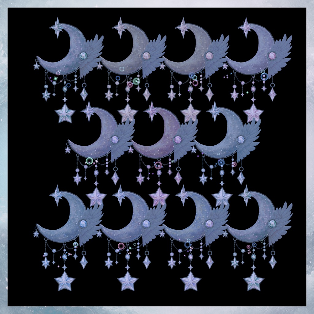 双月の髪飾り Lunaire – Blanc & Noir –