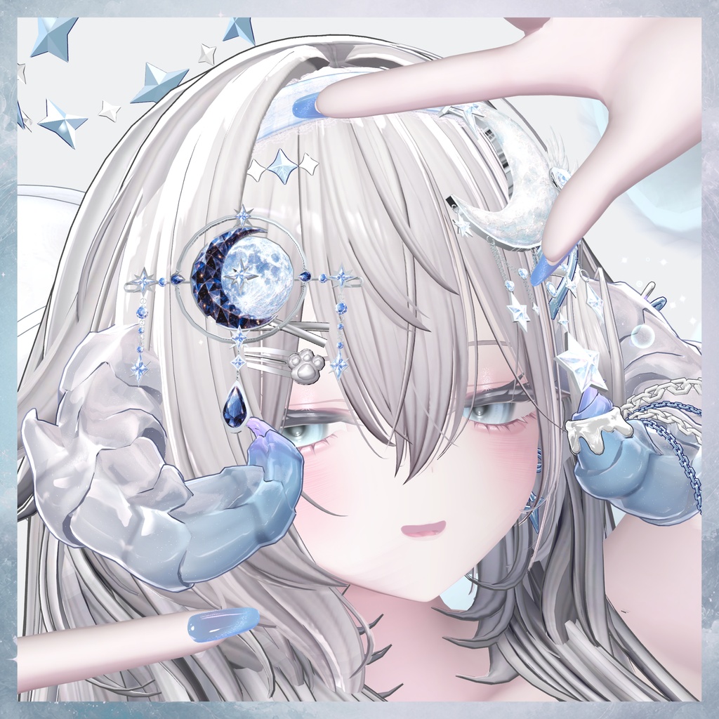 双月の髪飾り Lunaire – Blanc & Noir –