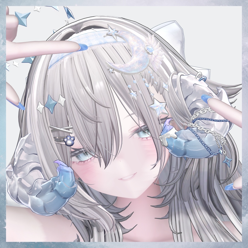 双月の髪飾り Lunaire – Blanc & Noir –