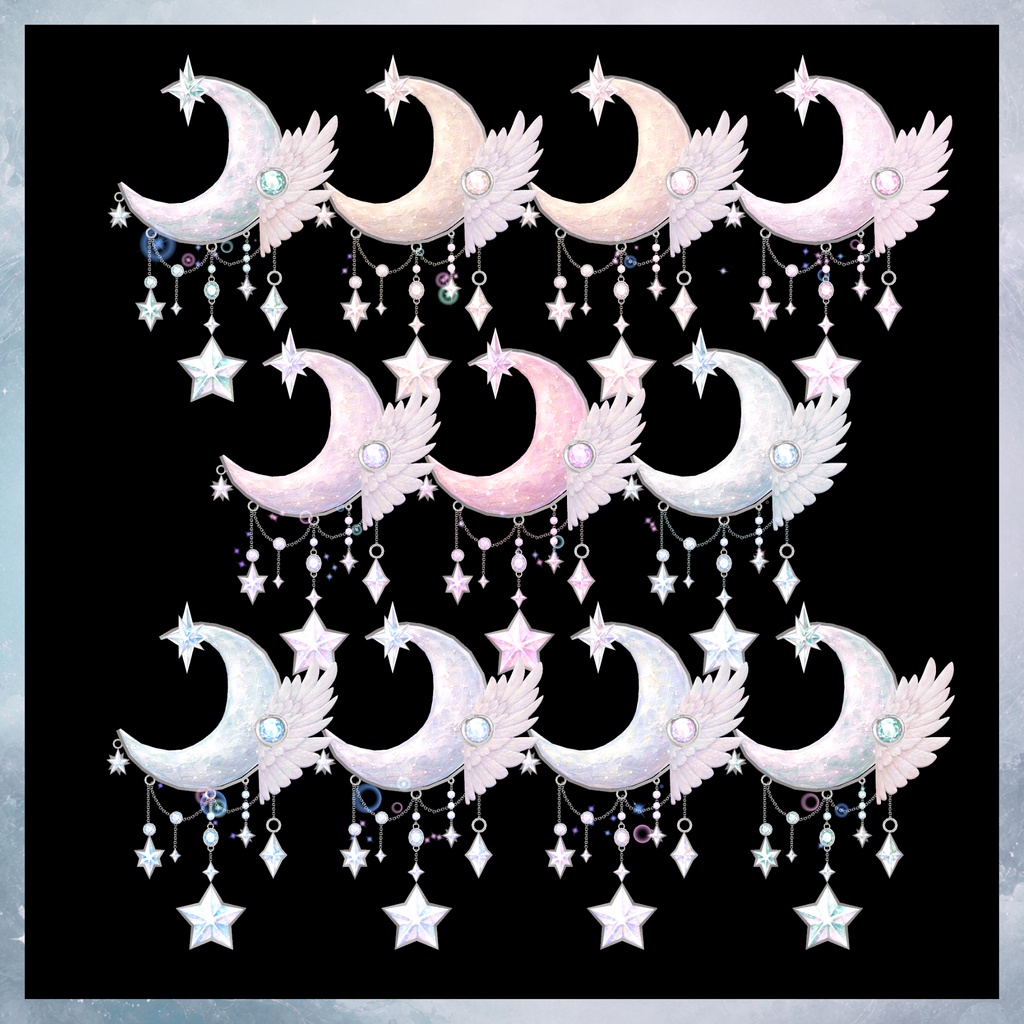 双月の髪飾り Lunaire – Blanc & Noir –