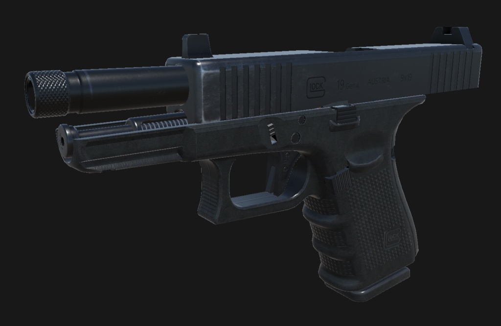 【VRChat想定】GLOCK 19 Gen4
